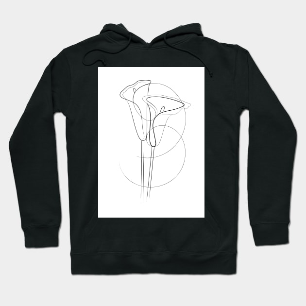 Calla Lily Line Drawing Hoodie by AdamRegester